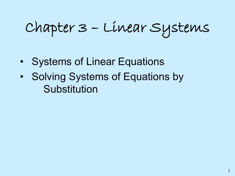 What Are The Three Systems Of Linear Equations