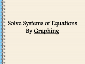 1.2 Solve Linear Systems By Graphing