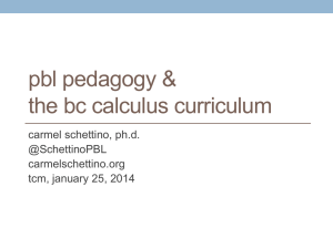 pbl pedagogy & the bc calculus curriculum