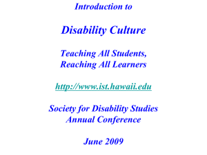 PowerPoint Presentation - Disability Culture