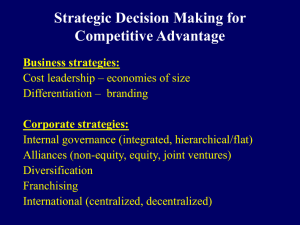 Strategic Decision Making for Competitive