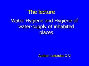 08. Water Hygiene and Hygiene of water