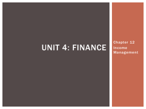 Unit 4: finance