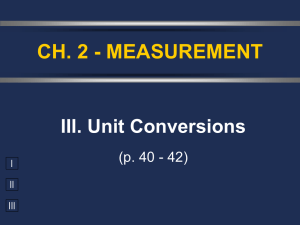 III. Unit Conversions