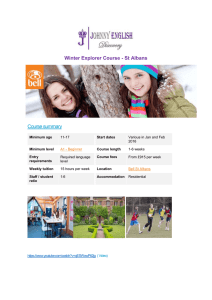 Winter Explorer Course - St Albans