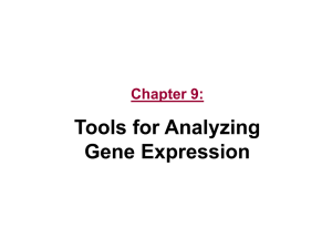 Chapter 9: Tools for Analyzing Gene Expression