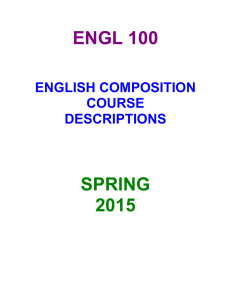 ENGL 100 English Composition is a writing