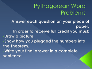 Pythagorean Word Problems PP