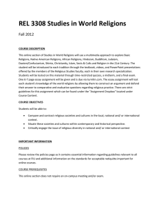 Syllabus - Department of Religious Studies