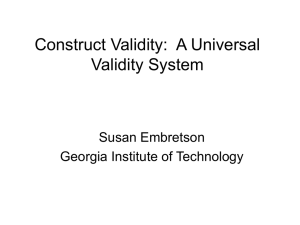 Construct Validity - College of Education