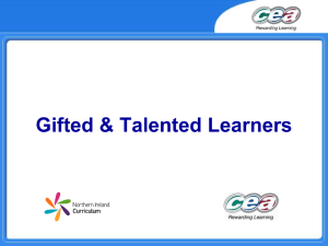 Gifted & Talented Learners - Council for the Curriculum