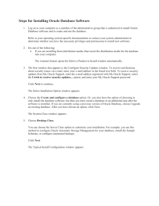 Steps for Installing Oracle Database Software