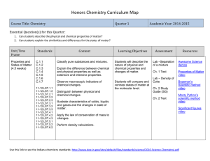 Honors Chemistry Curriculum Map