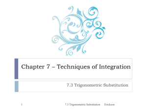 7.3 Trigonometric Substutution
