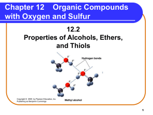 Structures Of Alcohols, Phenols, Thiols And Ethers