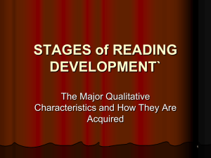 STAGES of READING DEVELOPMENT