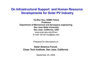 Presentation on Solar Photovoltaic Infrastructure Support & HR