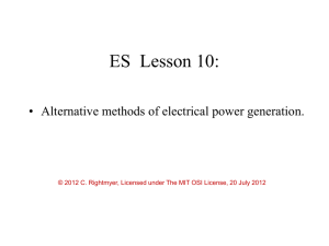 Lesson 10 Alternative Electricity Generation