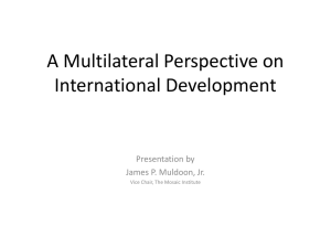 A Multilateral Perspective on International Development