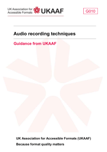 G010 UKAAF Audio recording techniques