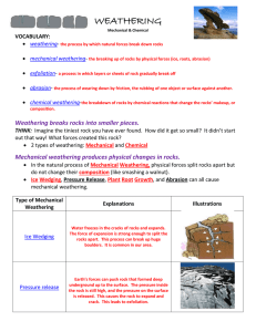 Mechanical and Chemical Weathering Answer Key