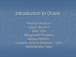 Introduction to Oracle - School of Computer Science