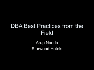 DBA Best Practices from the Field