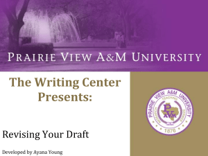 The Writing Center Presents - Prairie View A&M University