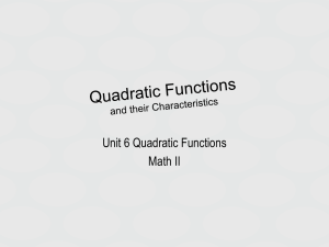 Quadratics Day 1 - Catawba County Schools