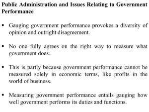 Public Administration and Issues Relating to Government Performance