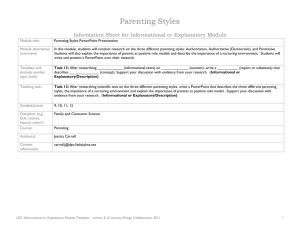 Information Sheet for Informational or Explanatory Module