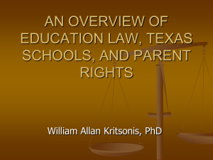 an overview of education law, texas schools, and