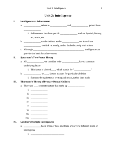 Unit 3: Intelligence