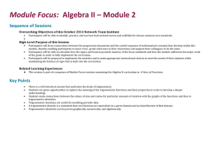 Facilitator's Guide: Module Focus Algebra II Module 2