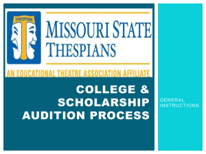College & Scholarship Audition Process