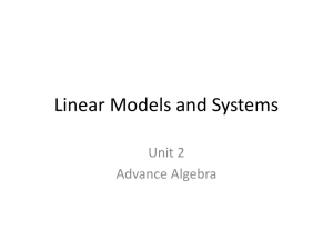 Linear Models and Systems