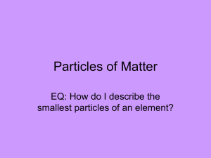 EQ: How do I describe the smallest particles of an element?