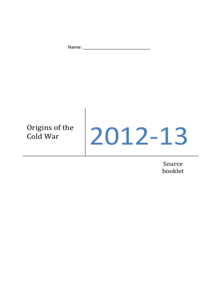 origins of the cold war essay plan