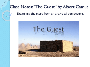 Class Notes: *The Guest* by Albert Camus