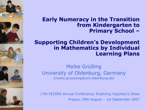 3. Early Numeracy in the Transition from Kindergarten to Primary