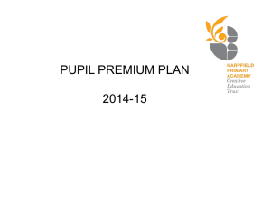 Pupil Premium Plan 2014-2015