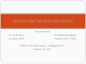 "How to Get Tax Exempt Status" (pptx)