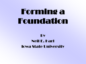 Forming a Foundation