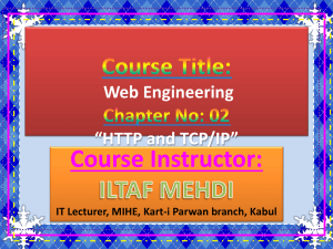 Course Title: Web Engineering Chapter No: 02 *HTTP and TCP/IP*