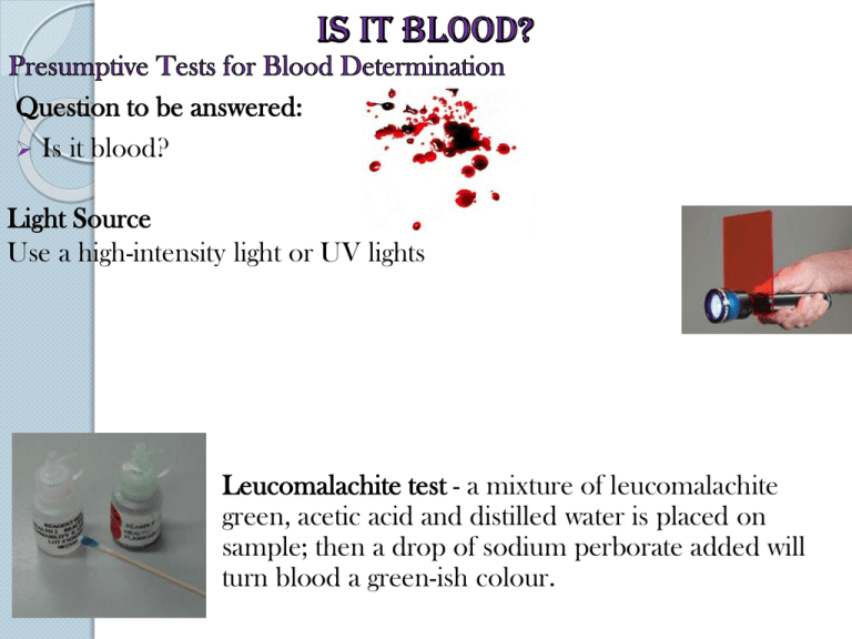 blood evidence case study