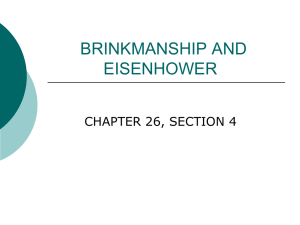 brinkmanship and eisenhower - Faculty Access for the Web