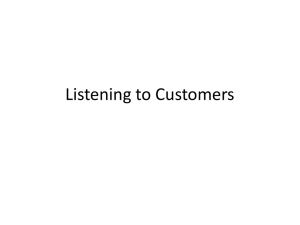 Listening to Customers