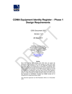 CDMA Equipment Identity Register