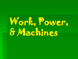 PowerPoint Presentation - Work, Power, & Simple Machines