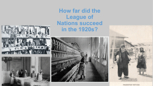 The League of Nations in the 1920s and the 1930s